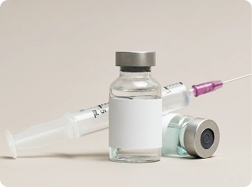 Dysport neurotoxin vial and syringe on a treatment counter at InjectCo MedSpa Colleyville