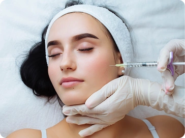 Botox injection placed near the brow, illustrating how long Botox lasts